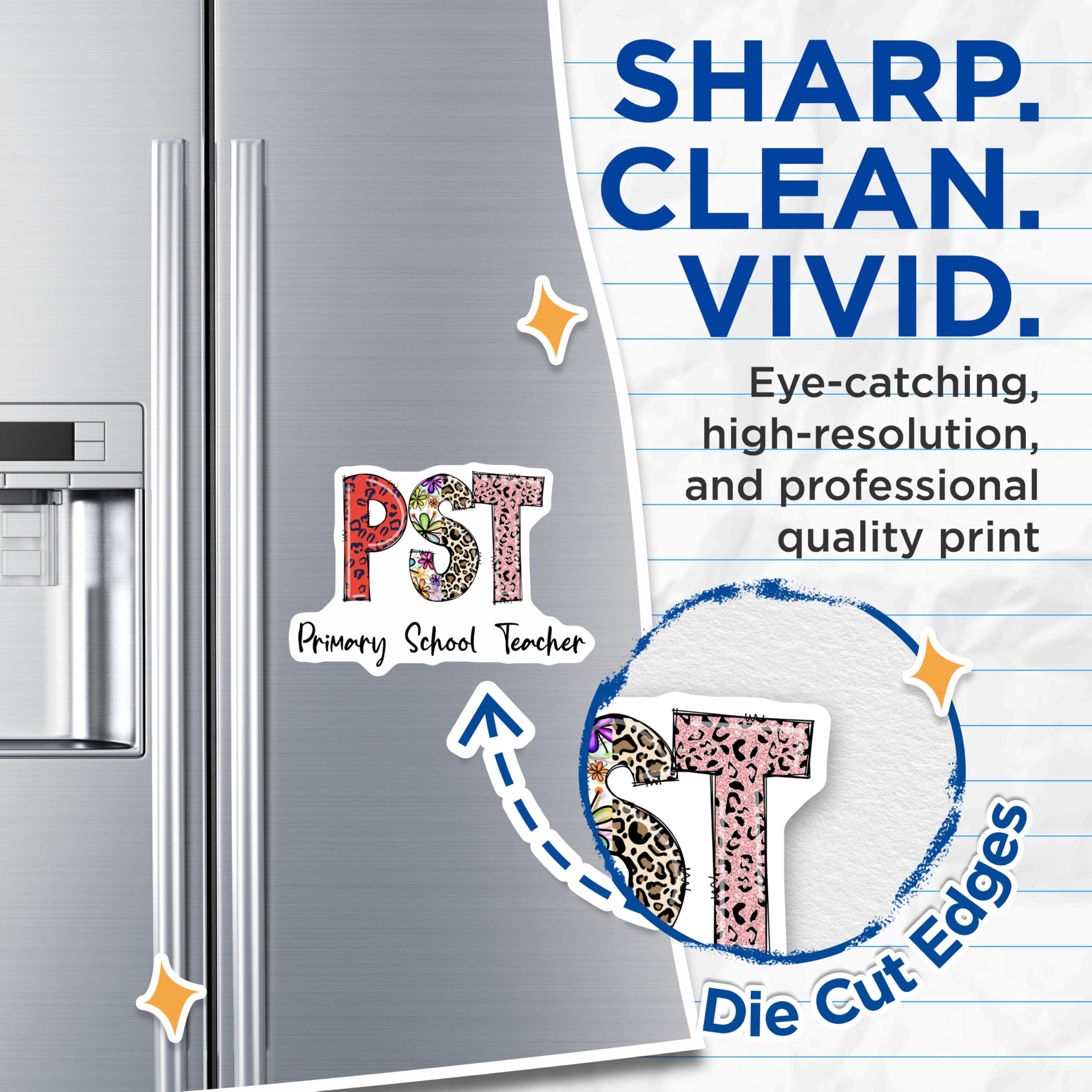 (2 Pack) PST Primary School Teacher Magnets - Teacher Appreciation - Educator Decor - 5" On Longest Side - Premium Magnet - for Cars, Refrigerators, Toolboxes, Lockers - Made in USA - MAG14191