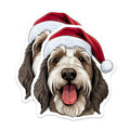 (2 Pack) Christmas Dog Magnets - Adorable Santa Hat Shaggy Dog Magnets - Festive Holiday Pet Refrigerator Decor - 5 Inches On Longest Side - Thick Durable Magnet - Made in USA - MAG28971