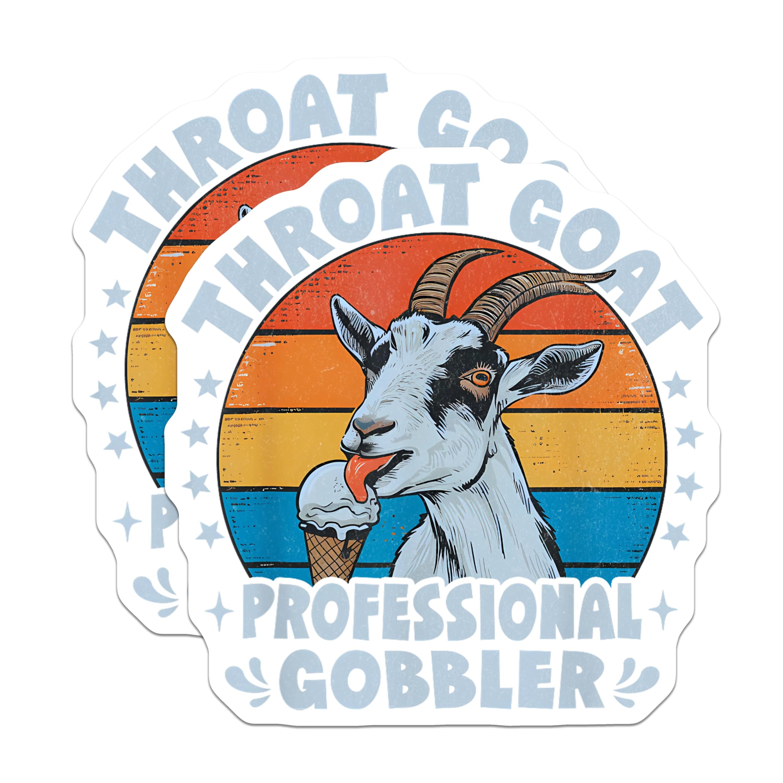 (2 Pack) Throat Goat Stickers - Professional Gobbler Stickers - Funny Goat Stickers - 5" On Longest Side - Sticks to Any Smooth Flat Surface - Made in USA - BMCS3595
