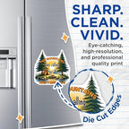 (2 Pack) The Mountains are Calling Magnets - Campfire Magnets - Outdoor Adventure Magnets - 5" On Longest Side - for Cars, Refrigerators, Toolboxes, Lockers - Made in USA BMCS3270