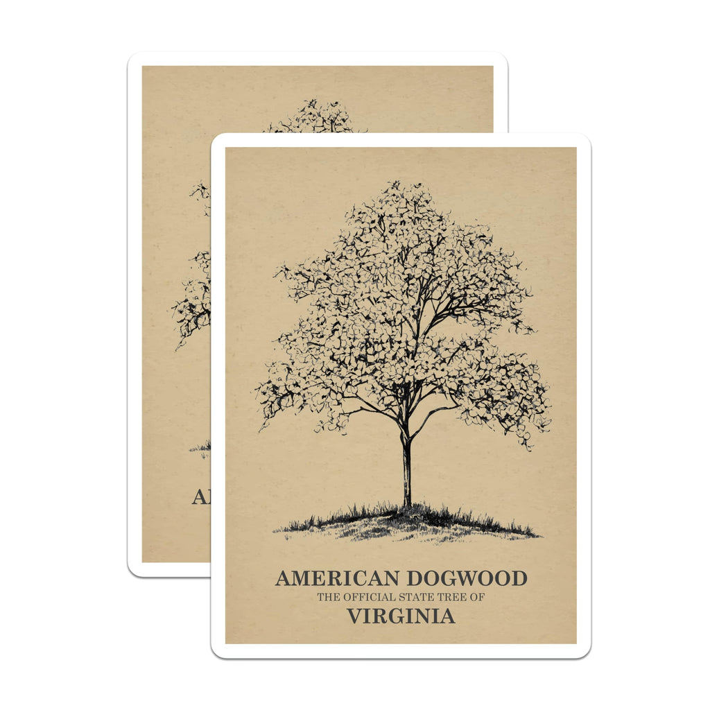 (2 Pack) Dogwood Tree Magnets - Virginia State Tree Decor - Nature Botanical Art - 5" On Longest Side - Premium Magnet - for Cars, Refrigerators, Toolboxes, Lockers - Made in USA - MAG17745