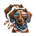 (2 Pack) Dachshund Magnets - Patriotic Dog - American Flag Decor - 5" On Longest Side - Premium Magnet - for Cars, Refrigerators, Toolboxes, Lockers - Made in USA - MAG16099
