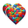(2 Pack) Autism Puzzle Heart Magnets - Autism Awareness Magnet - 5" On Longest Side - Premium Magnet - for Cars, Refrigerators, Toolboxes, Lockers - Made in USA - MAG1704