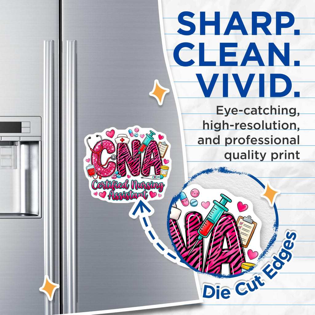 (2 Pack) Certified Nursing Assistant Magnets - CNA Appreciation Decor - Medical Professional Item - Healthcare Worker Fridge - 5 Inches On Longest Side - Thick Durable Magnet - Made in USA - MAG22467