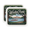 (2 Pack) Winter Park Florida Stickers - Travel Stickers - Florida Souvenir - 5" On Longest Side - Sticks to Smooth Flat Surfaces - Made in USA - BMCS18918