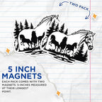(2 Pack) Horse Magnets - Nature Scene Magnet - Forest Horse Artwork - 5" On Longest Side - for Cars, Fridges, Toolboxes - Made in USA - MAG4568