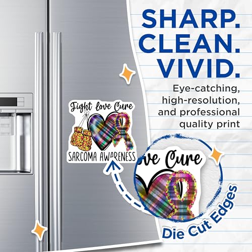(2 Pack) Sarcoma Awareness Magnets - Fight Love Cure - Boxing Gloves Magnets - Heart Ribbon Magnets - 5" On Longest Side - for Cars, Fridges, Toolboxes - Made in USA - MAG4281