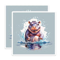 (2 Pack) Hippo Splash Magnets Magnets - Cute Animal - Refrigerator Decor - 5" On Longest Side - Made in USA - Sticks to Refrigerators & Metal Surfaces - MAG8701
