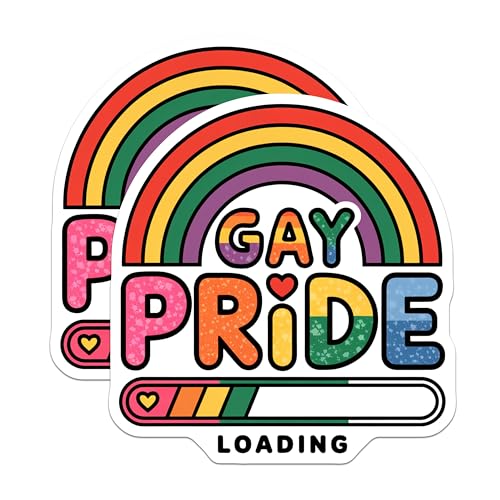 (2 Pack) Gay Pride Loading Magnets Magnets - LGBTQ Rainbow - Pride Celebration - 5" On Longest Side - Made in USA - Sticks to Refrigerators & Metal Surfaces - MAG8807