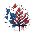 (2 Pack) US Canadian Flag Maple Leaf Magnets - International Friendship Decor - Patriotic Home Office Accents - 5 Inches On Longest Side - Thick Durable Magnet - Made in USA - MAG19936