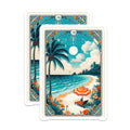 (2 Pack) Beach Scene Magnets - Tropical Artwork Magnets - Ocean View Decor Magnets - 5" On Longest Side - Premium Magnet - for Cars, Refrigerators, Toolboxes, Lockers - Made in USA - MAG15089