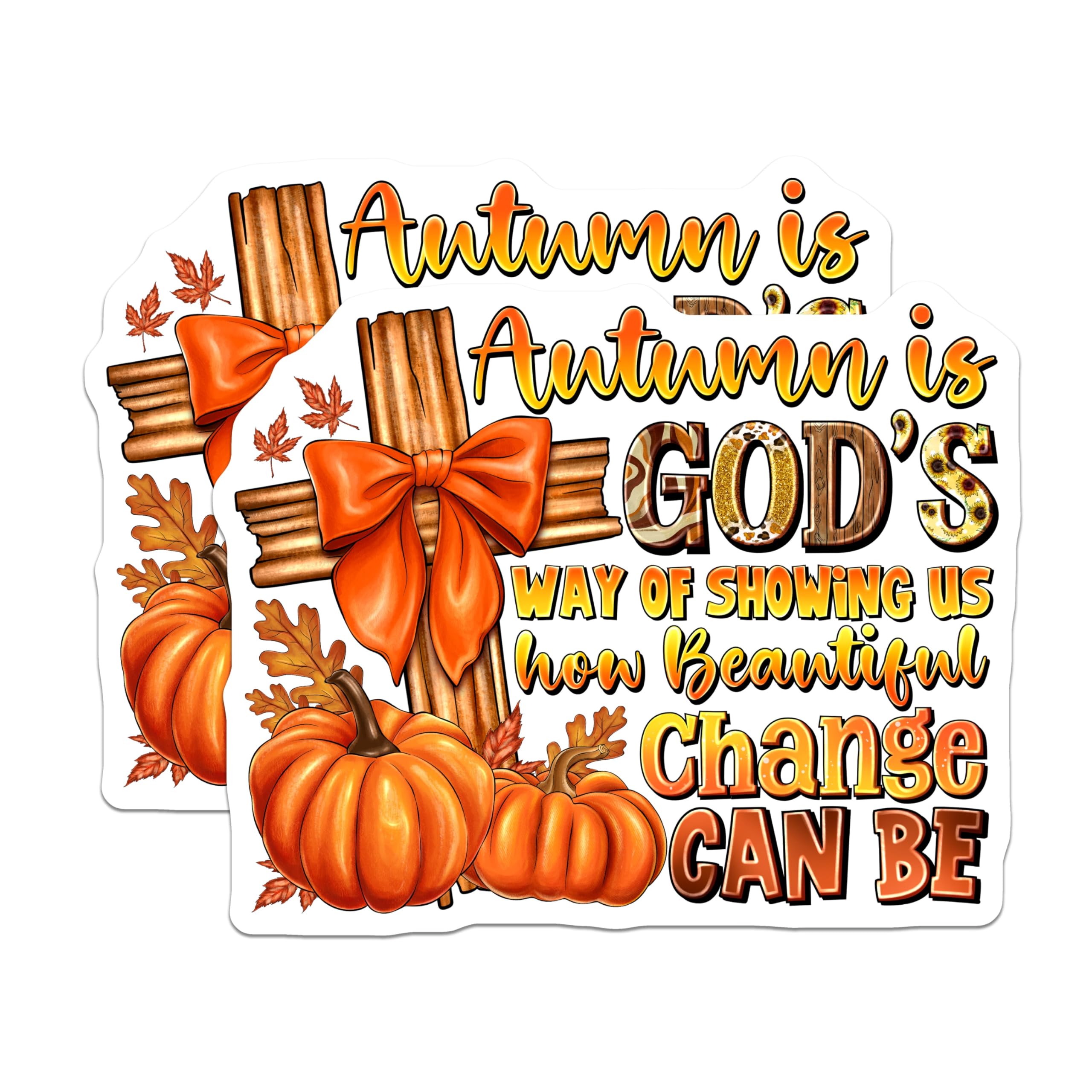 (2 Pack) Autumn Blessing Magnets - Inspirational Fall Decor - Christian Refrigerator Magnets - 5 Inches On Longest Side - Thick Durable Magnet - Made in USA - MAG30662