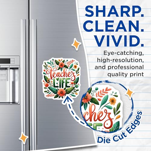 (2 Pack) Teacher Life Magnets - Ative Classroom Magnets - Inspirational Educator Magnets - 5" On Longest Side - for Cars, Fridges, Toolboxes - Made in USA - MAG4422