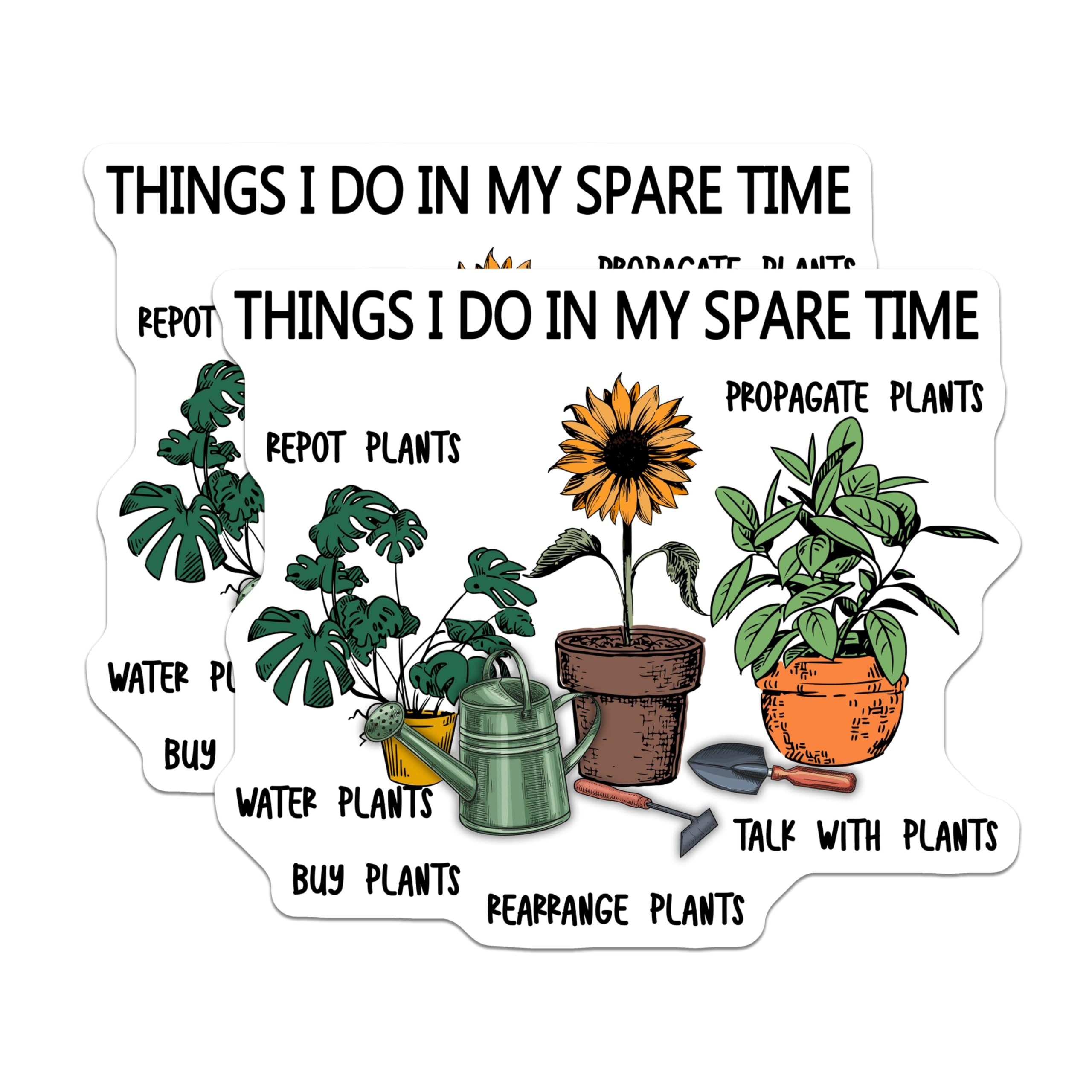 (2 Pack) Funny Gardening Stickers - Horticulture Enthusiast - Plant Lover Decal Set - 5" On Longest Side - Sticks to Smooth Flat Surfaces - Made in USA - BMCS4179