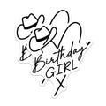 (2 Pack) Birthday Girl Magnets - Western Theme - Cute Birthday Celebration - 5" On Longest Side - for Cars, Refrigerators, Toolboxes, Lockers - Made in USA BMCS3364