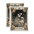(2 Pack) Pug Mama Magnets - Skeleton Dog Mom Art - Dark Academia Gothic Pet Lover Decor - Quirky Dog Owner Accents - 5 Inches On Longest Side - Thick Durable Magnet - Made in USA - MAG28305