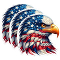 (3 Pack) American Eagle Decals - Patriotic Decor - USA Pride Decal - 3 Inches On Longest Side - Easy Peel & Apply - Made in USA - 3MCS0991