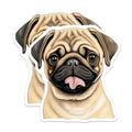 (2 Pack) Pug Dog Magnets - Pet Lover Kitchen Decor - Adorable Puppy Refrigerator - 5 Inches On Longest Side - Thick Durable Magnet - Made in USA - MAG28481