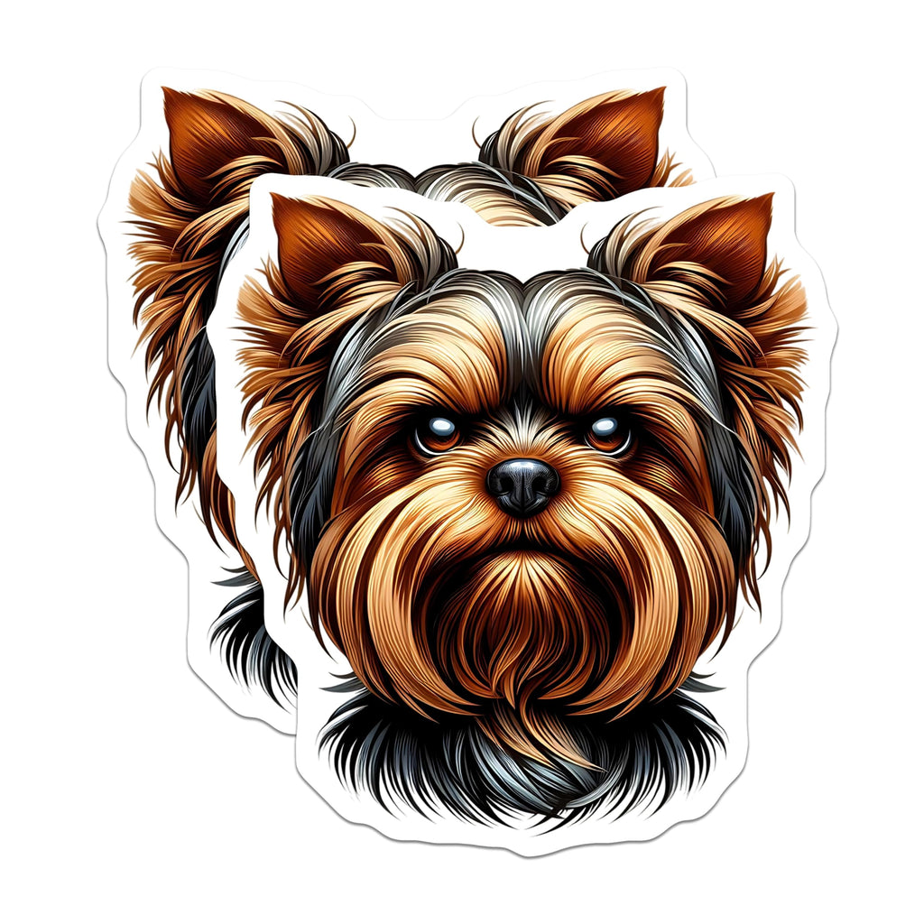 (2 Pack) Yorkie Dog Magnets - Yorkshire Terrier Art - Cute Pet Decor - 5" On Longest Side - Premium Magnet - for Cars, Refrigerators, Toolboxes, Lockers - Made in USA - MAG15228