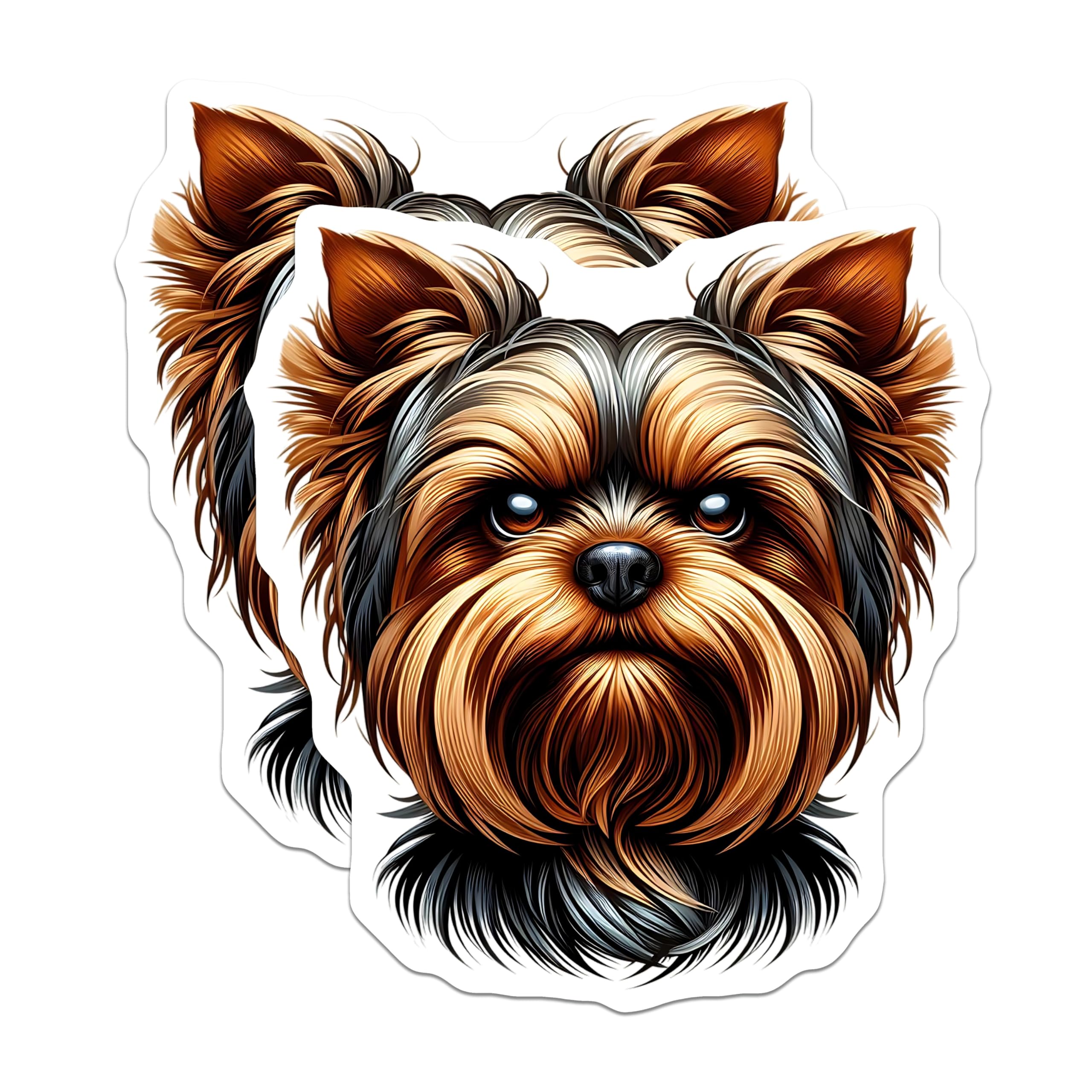 (2 Pack) Yorkie Dog Magnets - Yorkshire Terrier Art - Cute Pet Decor - 5" On Longest Side - Premium Magnet - for Cars, Refrigerators, Toolboxes, Lockers - Made in USA - MAG15228