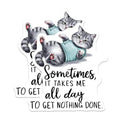 (2 Pack) Funny Cat Magnets - Comic Quote Magnets - Humorous Cat Decor Magnets - 5" On Longest Side - for Cars, Refrigerators, Toolboxes, Lockers - Made in USA BMCS3454