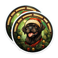 (2 Pack) Christmas Pug Magnets - Holiday Dog Decor - Santa Hat Pet Fridge Art - 5 Inches On Longest Side - Thick Durable Magnet - Made in USA - MAG27090