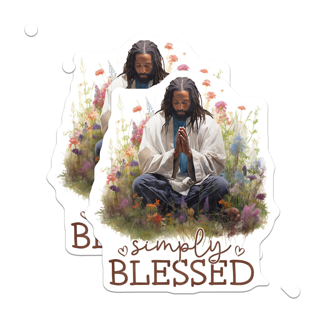 (2 Pack) Jesus Magnets - Spiritual Christian Decor - Simply Blessed Art - 5 Inches On Longest Side - Thick Durable Magnet - Made in USA - MAG20446