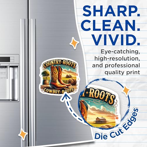 (2 Pack) Country Roots Cowboy Boots Magnets - Rustic Western Decor - Farmhouse Kitchen Decor - Country Living - 5" On Longest Side - for Cars, Fridges, Toolboxes - Made in USA - MAG6801