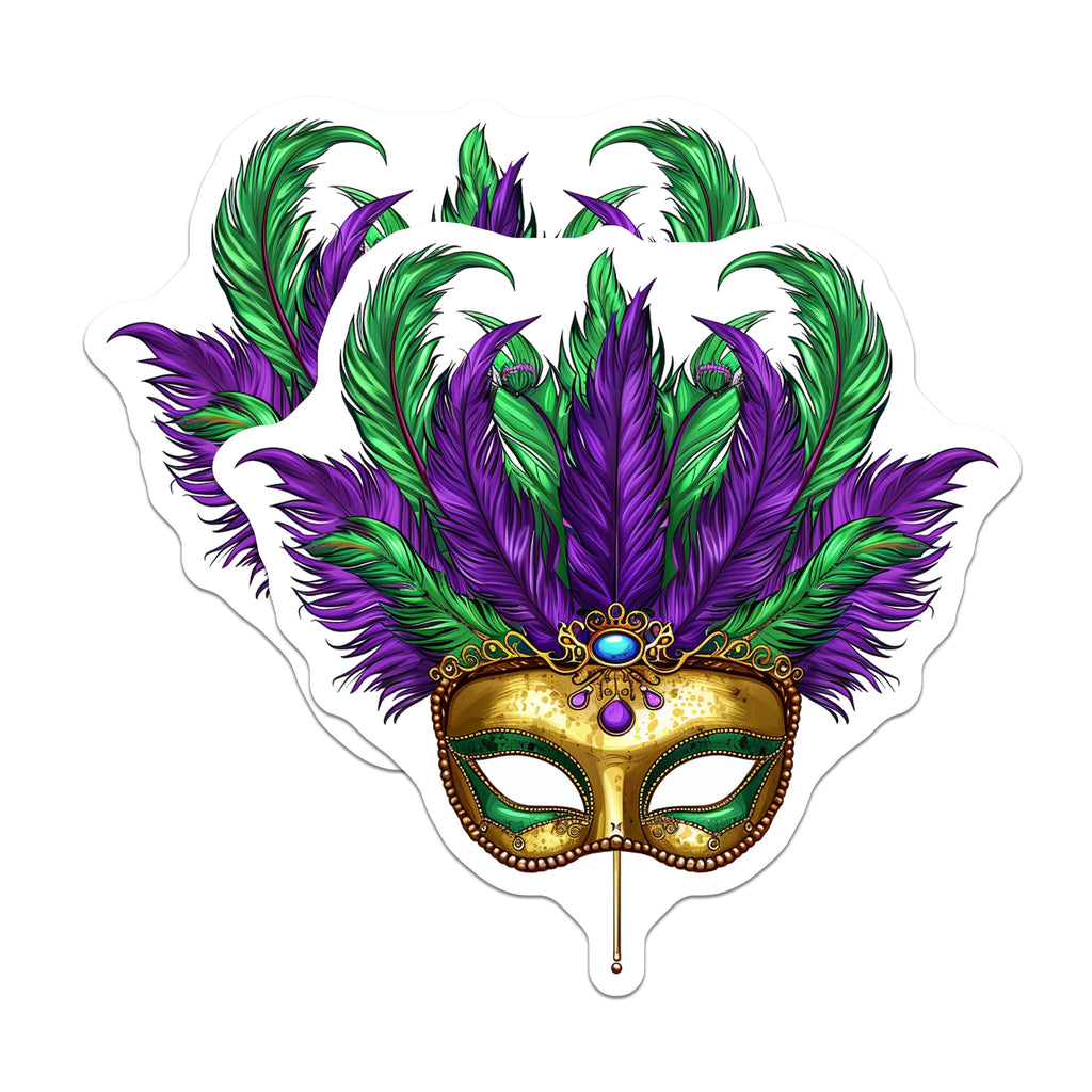 (2 Pack) Mardi Gras Mask Magnets - New Orleans Decor - Festive Party Favors - Masquerade Design Magnets - 5 Inches On Longest Side - Thick Durable Magnet - Made in USA - MAG39977