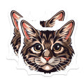 (2 Pack) Cute Tabby Cat Face Magnets - Pet Lover Refrigerator Feline Kitchen Decor - Cat Mom Car Magnets - 5 Inches On Longest Side - Thick Durable Magnet - Made in USA - MAG37521