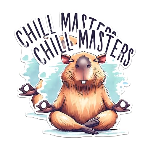 (2 Pack) Chill Masters Magnets - Funny Yoga Animal Magnets - Relaxed Cartoon Meditation Magnets- 5" On Longest Side - for Fridges, Toolboxes, Cars - Made in USA - MAG2658