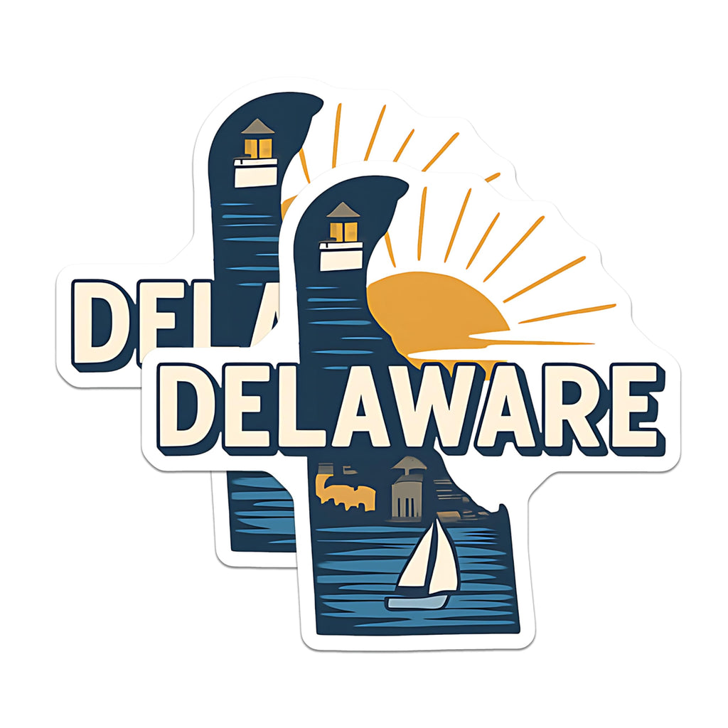 (2 Pack) Delaware Magnets - State Souvenir - Coastal Decor - 5" On Longest Side - Premium Magnet - for Cars, Refrigerators, Toolboxes, Lockers - Made in USA - MAG18114
