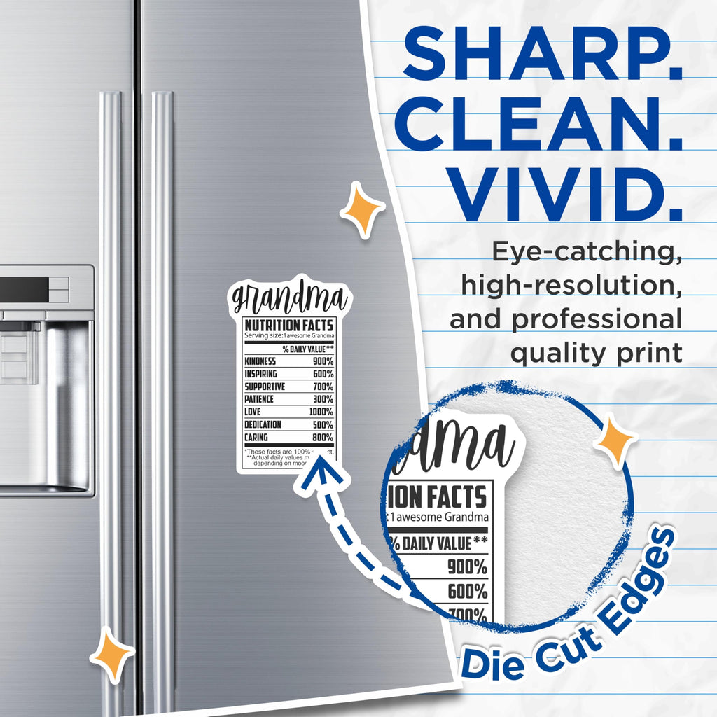 (2 Pack) Grandma Magnets - Nutrition Facts - Loving Nana Fridge Decor - 5" On Longest Side - Premium Magnet - for Cars, Refrigerators, Toolboxes, Lockers - Made in USA - MAG15763