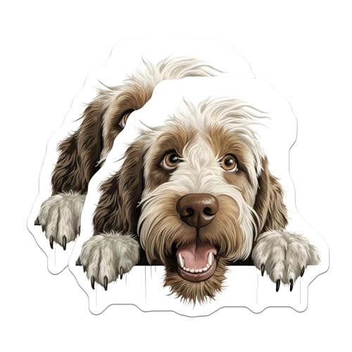 (2 Pack) Cute Puppy Illustration Magnet - Fridge or Locker Decor - 5" On Longest Side - Sticks to Smooth Flat Surfaces - Made in USA - MAG10286
