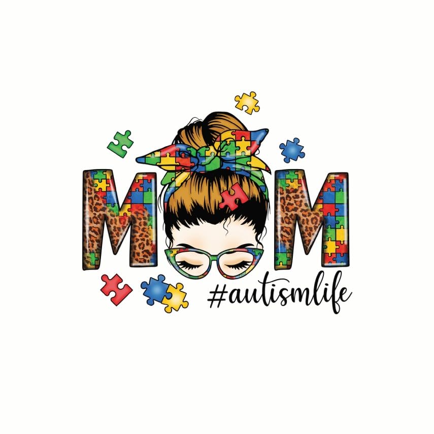 (3 Pack) Autism Mom Decals - Autism Awareness - Puzzle Piece Decal - 3 Inches On Longest Side - Easy Peel & Apply - Made in USA - 3MCS7765