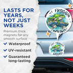 (2 Pack) Just Froggin Around Magnets - Frog Skateboard Art - Fun Fridge Magnets - Unique Novelty Magnets - 5" On Longest Side - for Cars, Fridges, Toolboxes - Made in USA - MAG4580