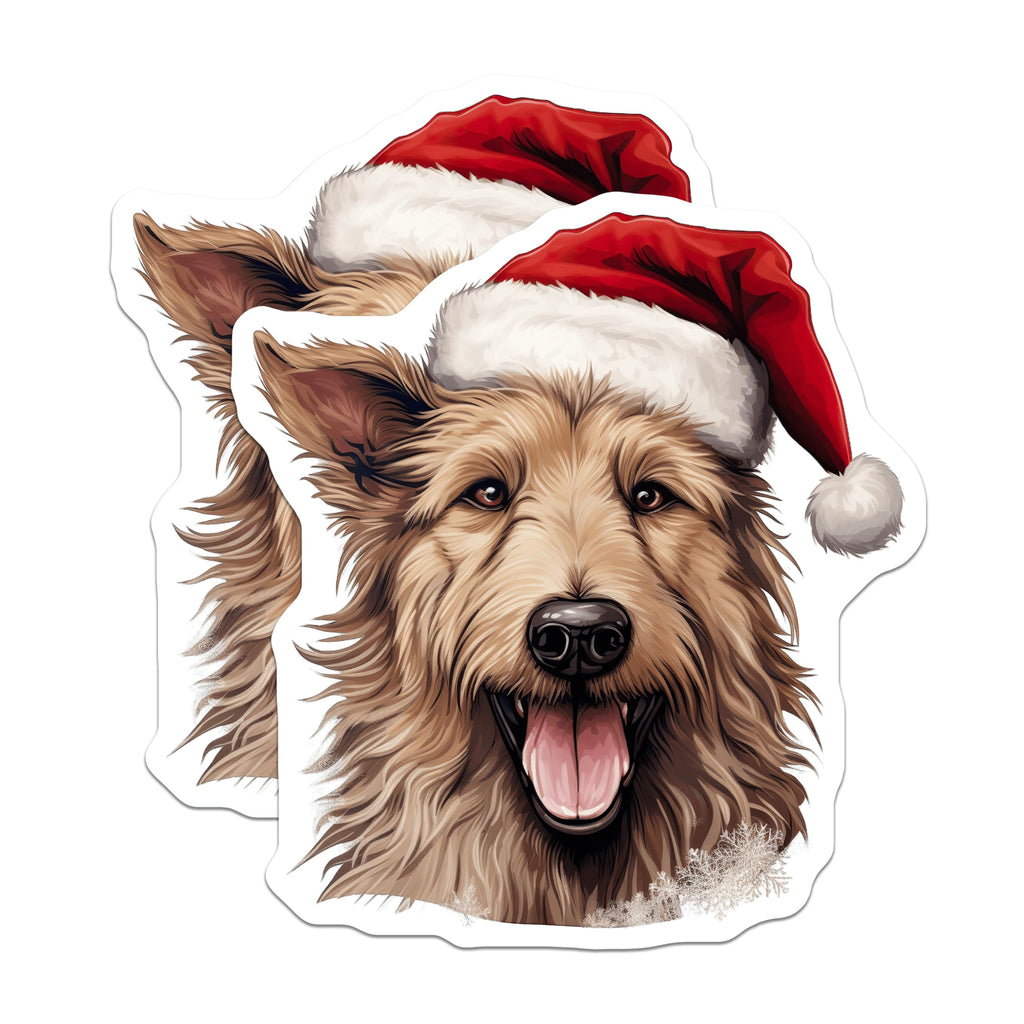 (2 Pack) Santa Dog Christmas Magnets - Happy Pet Lover - Holiday Season Decor - 5 Inches On Longest Side - Thick Durable Magnet - Made in USA - MAG30726