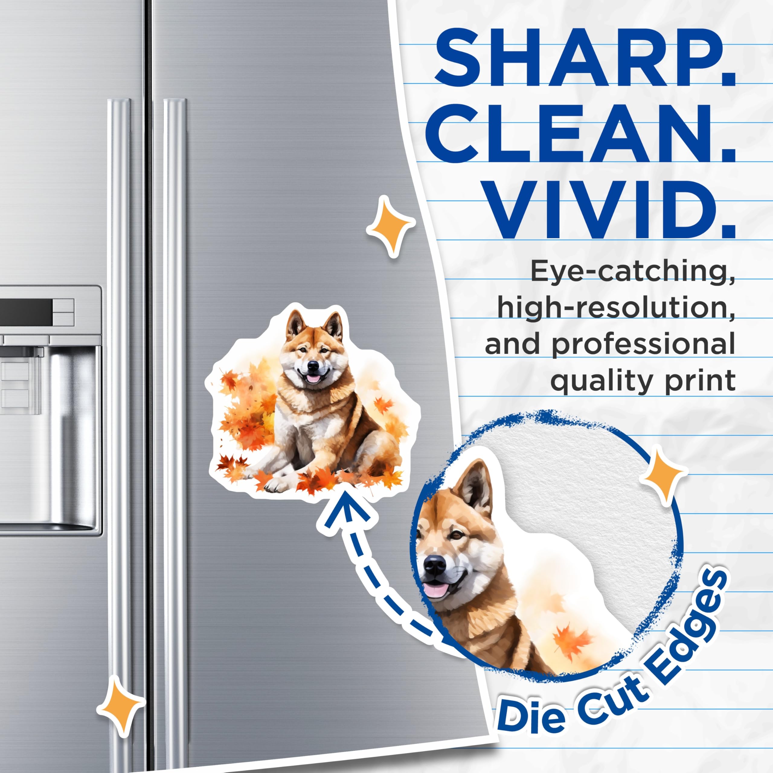 (2 Pack) Shiba Inu Dog Magnets - Autumn Fall Decor - Cute Pet Animal Lover Refrigerator Locker Magnets - 5 Inches On Longest Side - Thick Durable Magnet - Made in USA - MAG27184