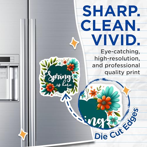 (2 Pack) Spring is Here Magnets - Floral Decoration - Blooming Season - 5" On Longest Side - for Cars, Fridges, Toolboxes - Made in USA - MAG7995