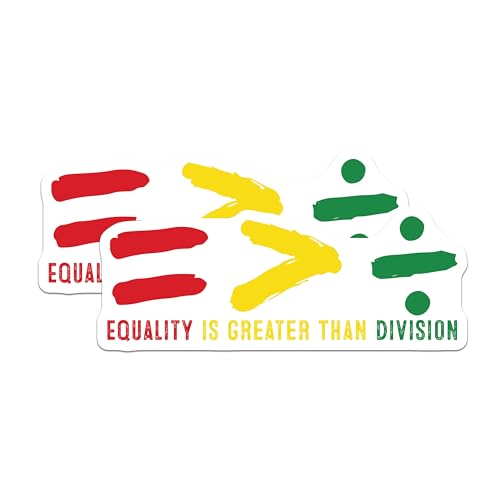 (2 Pack) Equality is Greater Than Division Magnets - Inspirational Magnets - Equality Symbol Magnets - 5" On Longest Side - for Cars, Fridges, Toolboxes - Made in USA - MAG6722