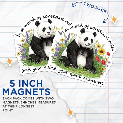 (2 Pack) Peaceful Animal Quotes Magnet - 5" On Longest Side - Sticks to Smooth Flat Surfaces - Made in USA - MAG9959