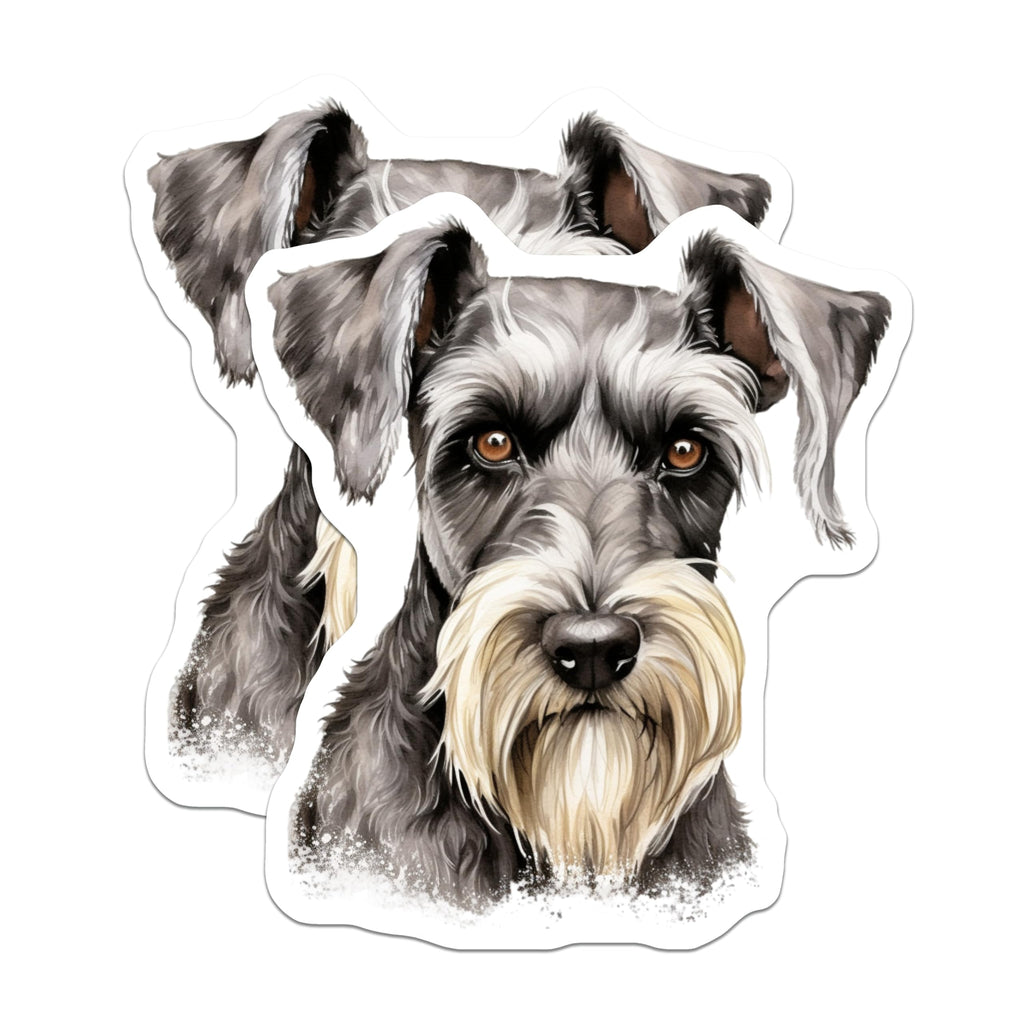 (2 Pack) Miniature Schnauzer Magnets - Schnauzer Dog Lover - Pet Parent Refrigerator Decor - 5 Inches On Longest Side - Thick Durable Magnet - Made in USA - MAG25782