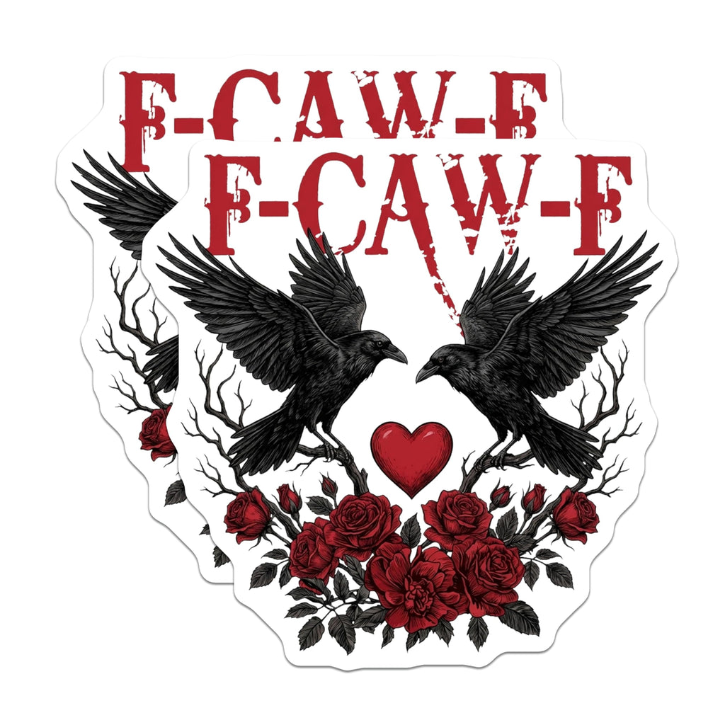 (2 Pack) Raven and Roses Magnets - Gothic Romance - Bird Lover Refrigerator Magnets - 5" On Longest Side - Premium Magnet - for Cars, Refrigerators, Toolboxes, Lockers - Made in USA - MAG16744