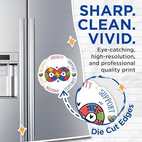 (2 Pack) Autism Awareness Magnets Magnets - Respect Equality - Support Acceptance Love Inclusion - 5" On Longest Side - Made in USA - Sticks to Refrigerators & Metal Surfaces - MAG8422