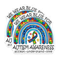 (2 Pack) Autism Awareness Stickers - We Wear Blue for Autism - Accept Understand Love Decal - 5" On Longest Side - Sticks to Smooth Flat Surfaces - Made in USA - BMCS9166