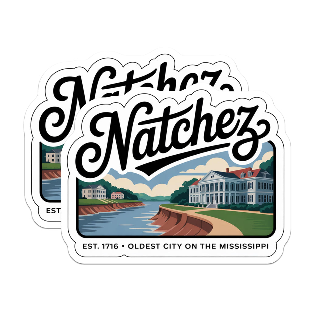 (2 Pack) Natchez Mississippi Magnets - Oldest City - River Town Souvenir - 5" On Longest Side - Premium Magnet - for Cars, Refrigerators, Toolboxes, Lockers - Made in USA - MAG18854