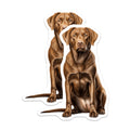 (2 Pack) Chocolate Lab Magnets - Labrador Retriever Decor - Dog Art for Fridge - Pet Owner Display - 5 Inches On Longest Side - Thick Durable Magnet - Made in USA - MAG23975