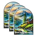 (3 Pack) Great Smoky Mountains Decals - Cabin Landscape Stickers - Laptop Decal - 3 Inches On Longest Side - Easy Peel & Apply - Made in USA - 3MCS0406