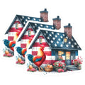 (3 Pack) American Rooster Decals - Patriotic House Decals - USA Flag Art Decals- 3 Inches On Longest Side - Easy Peel & Apply - Made in USA - 3MCS5652
