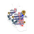 (2 Pack) Patriotic Christian Stickers - Freedom Quote - Eagle and Sunflowers - Religious Faith Decals - 5" On Longest Side - Sticks to Smooth Flat Surfaces - Made in USA - BMCS7882